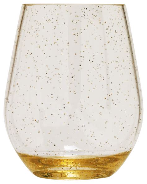 Tritan Sparkle Stemless Wine Glass Set Of 4 Contemporary Wine Glasses By Diligence4us Houzz