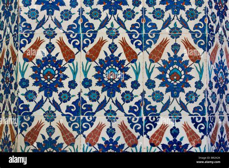 Iznik tile in Rustempaşa Mosque istanbul Turkey Stock Photo Alamy
