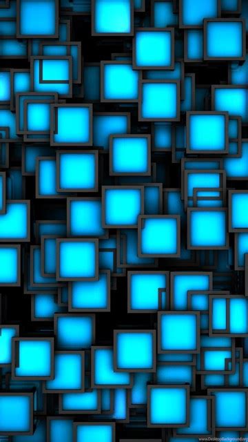 Download Black 3d Blue Neon Super Cool Cubes Hd Wallpapers Desktop Background