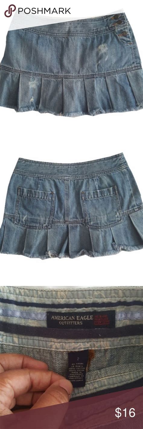 👉420 Outfitters Denim Pleated Mini Skirt Pleated Mini Skirt Mini