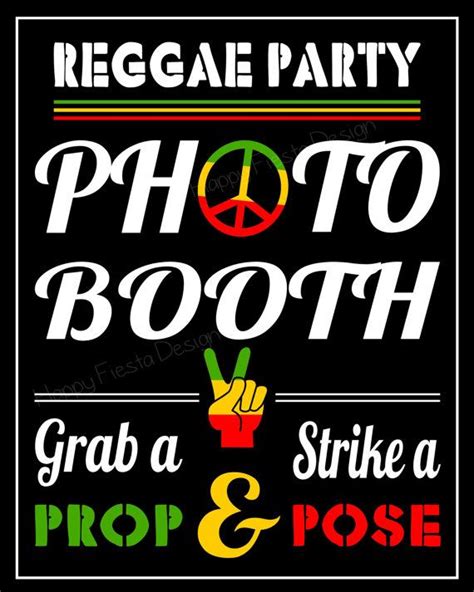 Printable Reggae Photo Booth Propsreggae Party Props Jamaica Etsy Rasta Party Jamaican