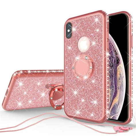 Samsung Galaxy A10e Casering Kickstand Glitter Cute Bling Cover For