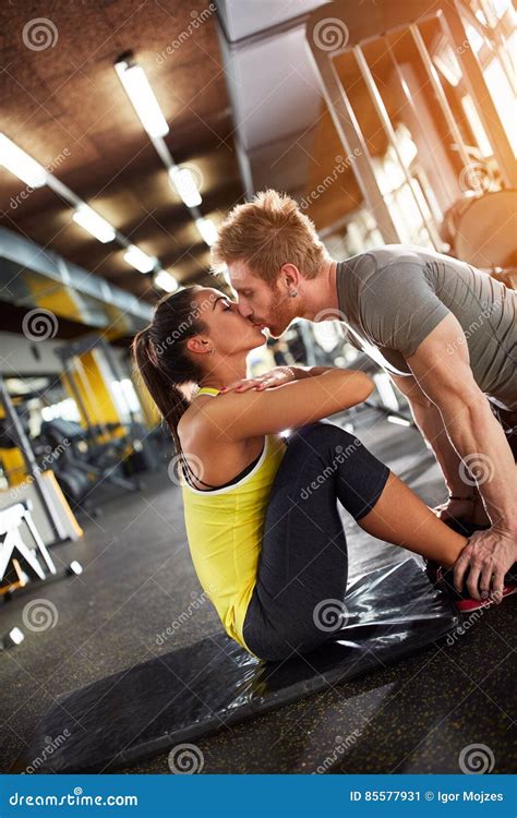 Kissing In Gym Stock Image Image Of Caucasian Recreation 85577931
