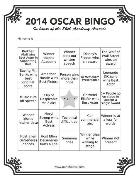 Make Your Oscars Night Extra Exciting With Printable Oscar Bingo