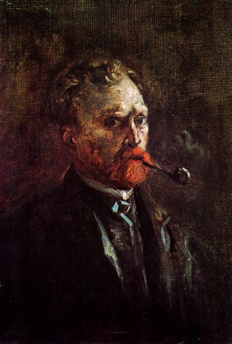 Self Portrait With Pipe Vincent Van Gogh Wikiart Org