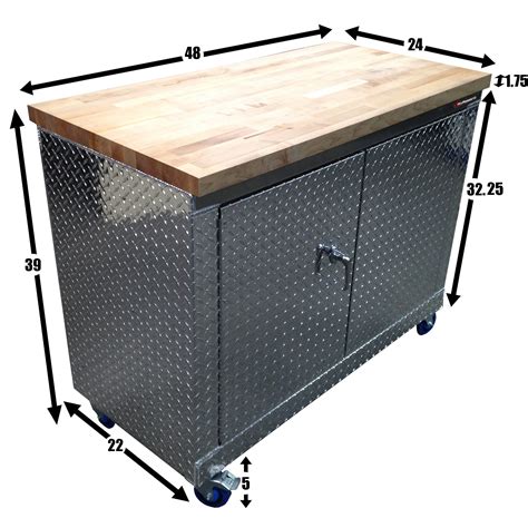 Garage And Shop Rolling Workbench Storage Cabinet 4 Ft 48l X 39h X