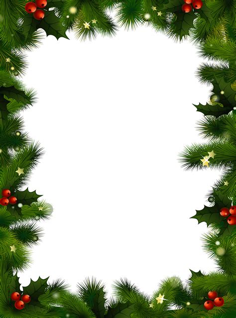 A Christmas Border With Evergreen And Berries Christmas Photo Frame