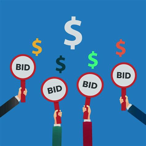 Businessman Hands Raising Auction Bid Sign Design Vector Illustration