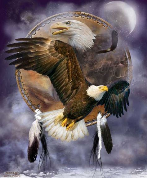 Spirit Eagle Three Native American Art Dream Catcher Art Eagle Art