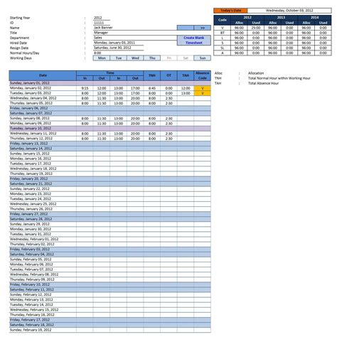 Excel Biweekly Timesheet Template With Formulas