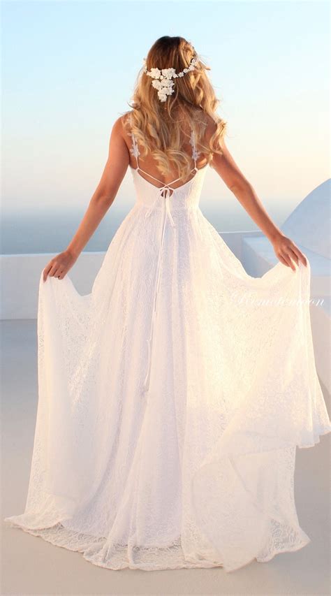 Find great deals on ebay for white beach wedding dress. White Lace Bohemian Wedding Dress Sexy V-Neck Backless ...