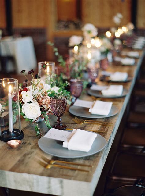 One word for this wedding.exquisiteness!! Modern Rustic Tablescape- Modern Mountain Wedding ...