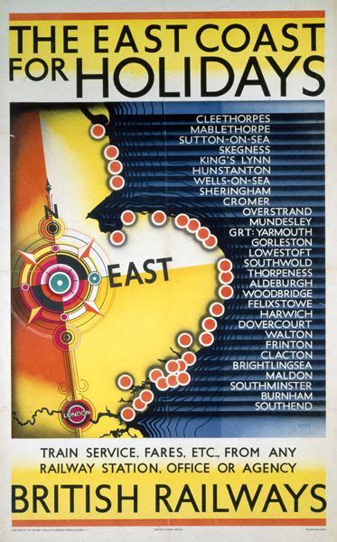 The East Coast For Holidays Br Poster 1948 196517 Vintage Travel
