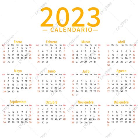 Calendario 2023 Plantilla Vectorial Png Calendario 20