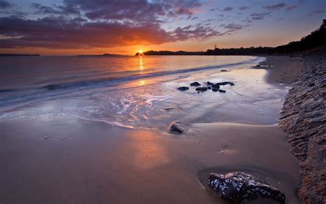 Fond d écran lumière du soleil le coucher du soleil mer eau Roche rive le sable