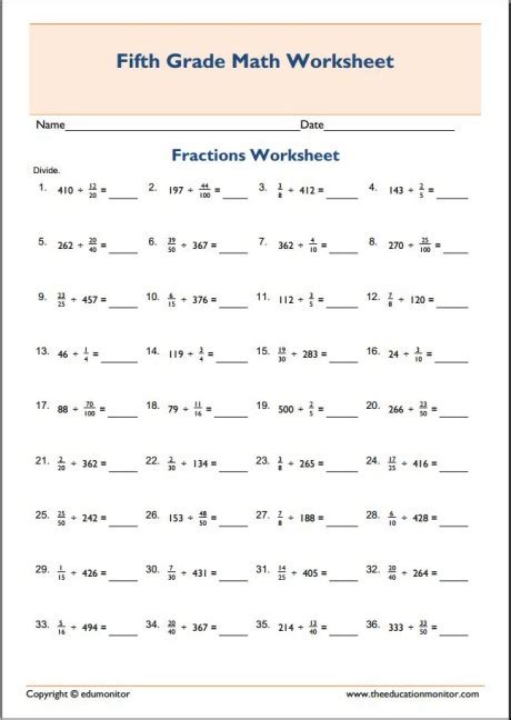 Division Of Fractions Activities