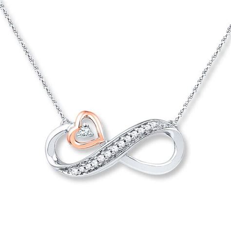 Infinity Necklace 120 Ct Tw Diamonds Sterling Silver And 10k Rose Gold