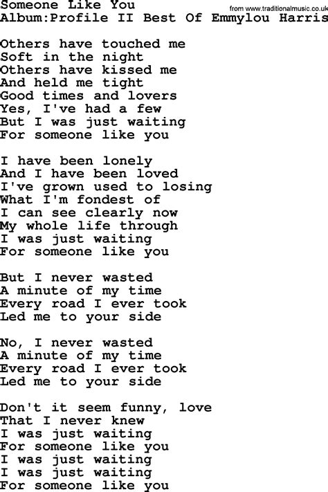 Translation of 'make me like you' by gwen stefani (gwen renée stefani ) from english to german. Emmylou Harris song: Someone Like You, lyrics