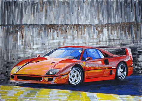 Ferrari F40 Painting By Rimzil Galimzyanov
