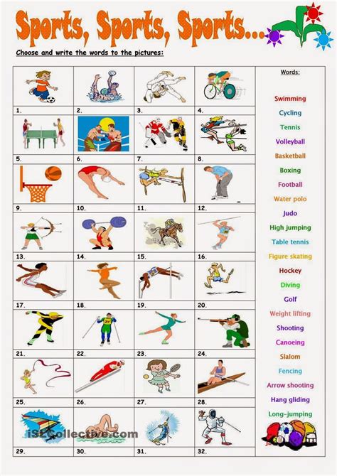 Pin By Radyge Campos On Esportes Em Ingles Learning English For Kids