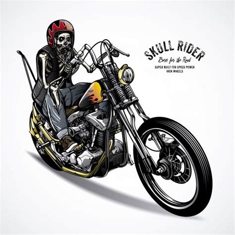 Skeleton Riding A Motorbike Vintage Motorcycle Posters Motorcycle
