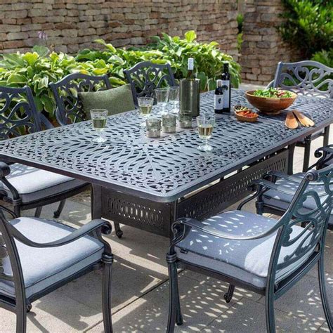 Hartman Capri 8 Seat Garden Dining Table Set Grey