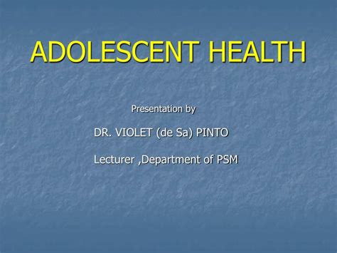 Ppt Adolescent Health Powerpoint Presentation Free Download Id922821