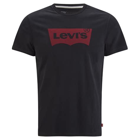 Levis Mens Standard Graphic Crew T Shirt Jet Black Clothing