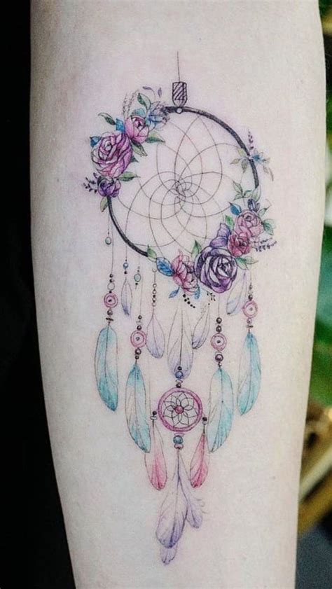 Forearm Tattoo Colored Tattoo Dream Catcher Tattoo On Arm Floral