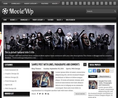 MovieWp Blogger Template | Blogger Templates 2021
