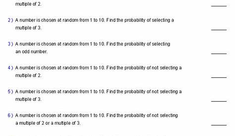 probability and statistics worksheets with answers