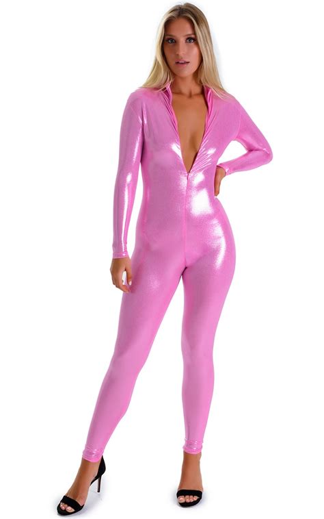 girl in pink latex catsuit with big boobs and shiny encasement pantyhose hot sex picture