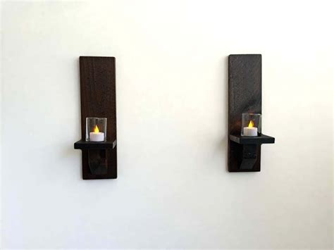 Buy A Hand Made Rustic Wood Wall Sconces Candle Sconces Wall Candle