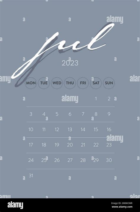 July 2023 Creative Minimal Business Monthly 2023 Calendar Template