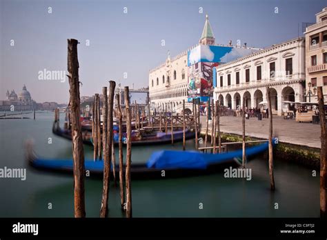 Gondolas Near St Marks Square Venice Italy Stock Photo Alamy