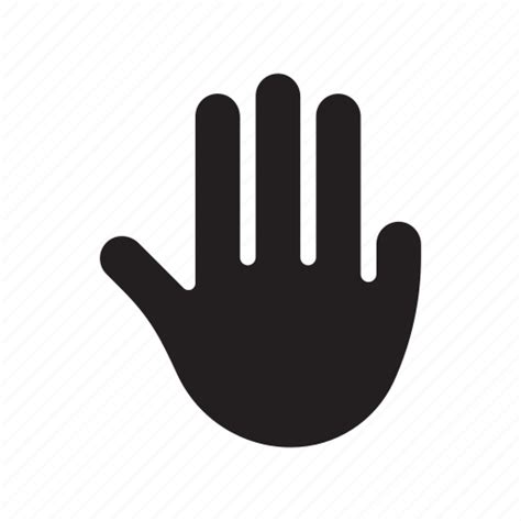 Four, hand, index finger, middle finger, ring finger, thumb icon