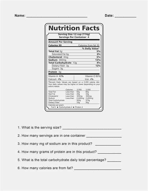 Free Printable Nutrition Worksheets Lexias Blog