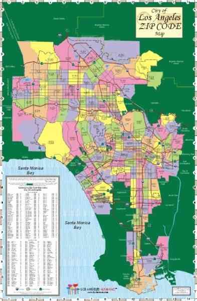 Los Angeles Zip Code Map Printable Printable Map Of T