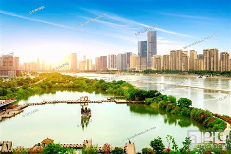 Aerial View Of Modern City Skyline Fuzhou China Stock Photo Picture