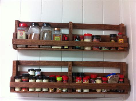 A Home Made Spice Rack Made Out Of Pallets Pallet Spice Rack