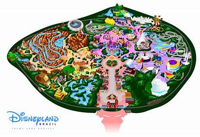 Disneyland Disney Clipart Rides Deviantart Map Cliparts