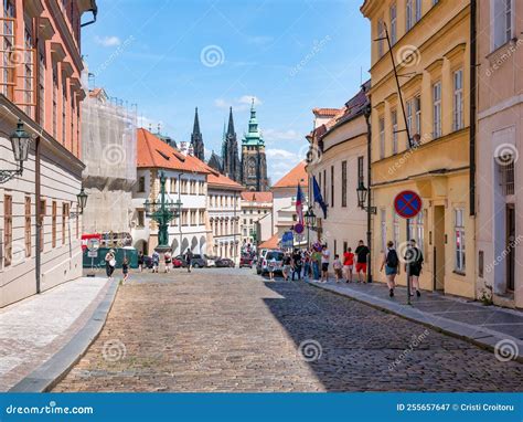 Scenic View From The Cobblestone Streets In The Old Town Of Prague