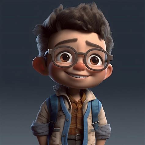 Premium Ai Image Pixar 3d Render Cartoon Character Of A Boy With