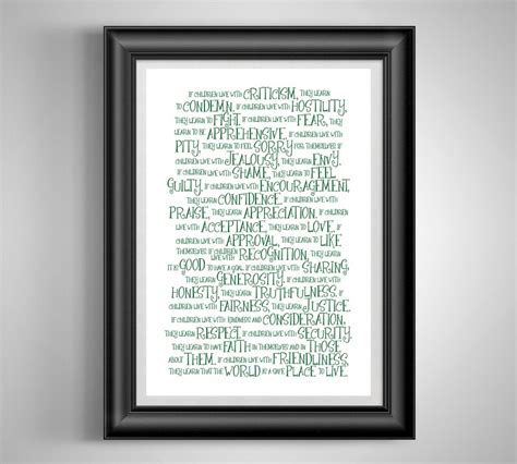 Children Learn What They Live Poem Live What They Learn Poster Etsy