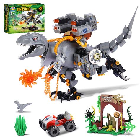 Lego T Rex Dinosaurs Jurassic Mech Robot Full Weapons Sy1509 Unofficial