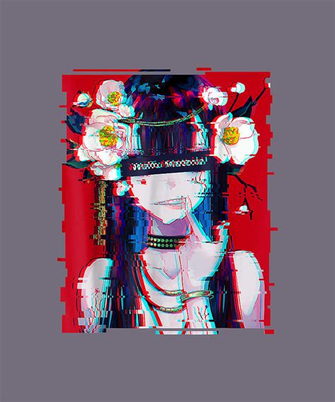 Waifu Anime Girl Vaporwave Anime Aesthetic Glitch Japanese Digital Art