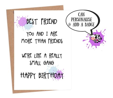 Best Friend Birthday Card Funny Best Friend Birthday Card
