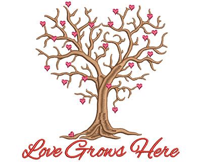 Embroidery Design Love Grows Here 2 SizesEmbroidery Design Love Grows