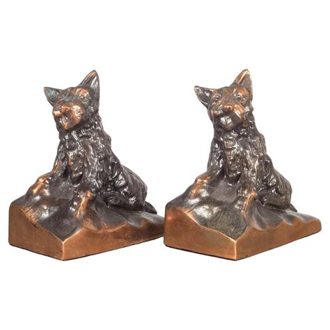 Bronze Plated Scotty Dog Bookends Circa 1940 At 1stdibs