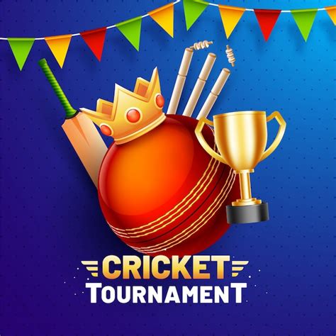 Cricket Tournament Poster Premium Vector